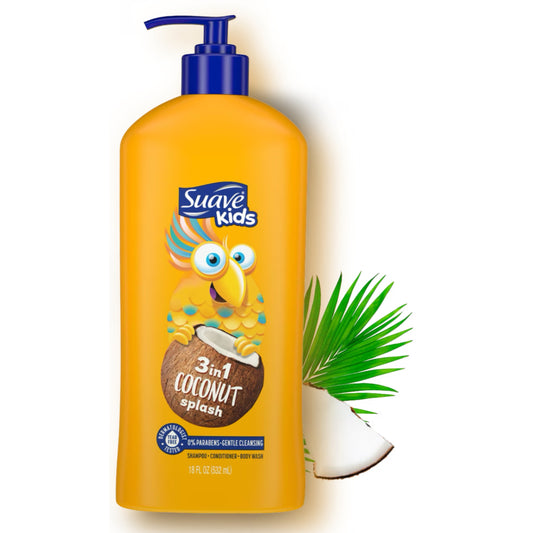 Suave Kids U.S.A 3in1 Coconut Splash Shampoo + Conditioner + Body wash 532ml