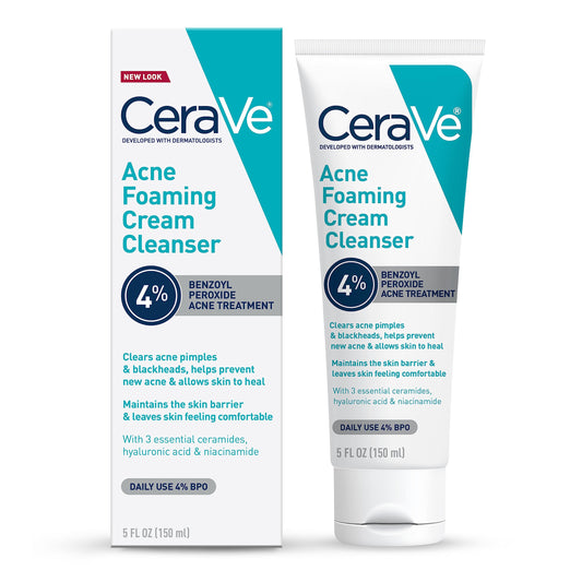CeraVe Acne Foaming Cream Cleanser 4% Benzoyl Peroxide