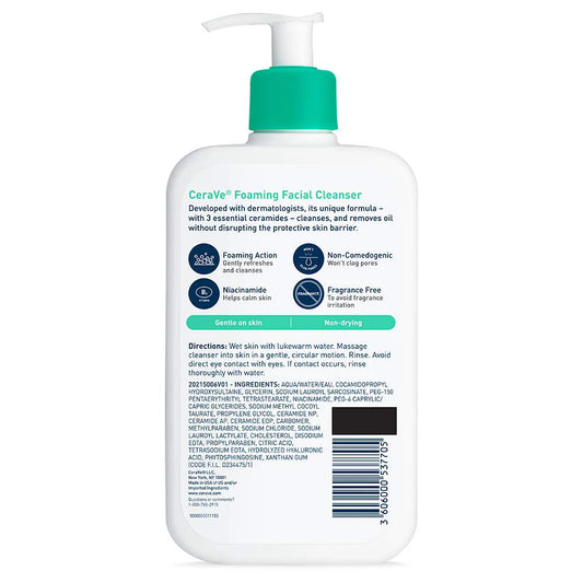 CeraVe Foaming Facial Cleanser For Normal to Oily Skin (USA) 473ml