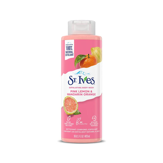 St.Ives Exfoliating Body Wash  Pink Lemon & Mandarin Orange 16 Fl Oz / 473ml