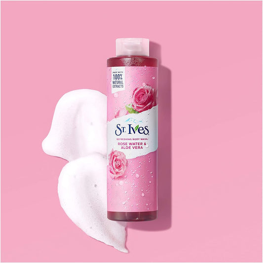 St.Ives Refreshing Body Wash Rose Water & Aloe Vera 22 Fl Oz / 650ml