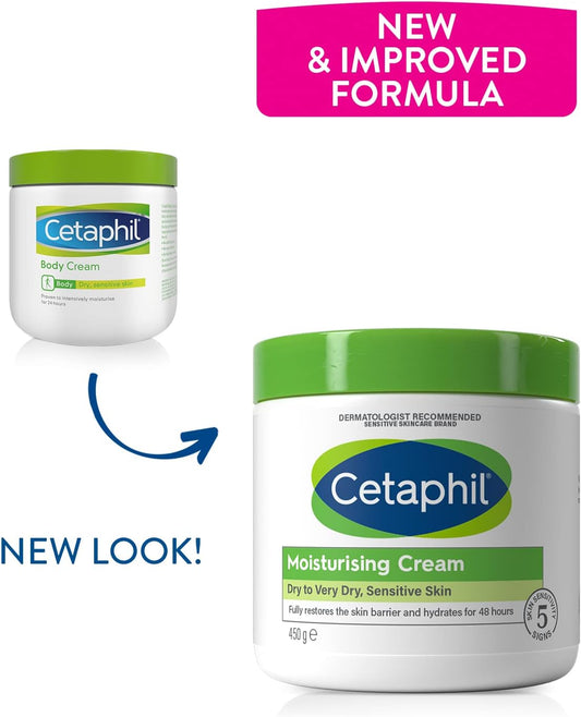 Cetaphil Moisturising Cream For Dry to Very Dry, Sensitive Skin 450g