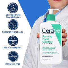 CeraVe Foaming Facial Cleanser For Normal to Oily Skin 16 FL OZ (473ml)