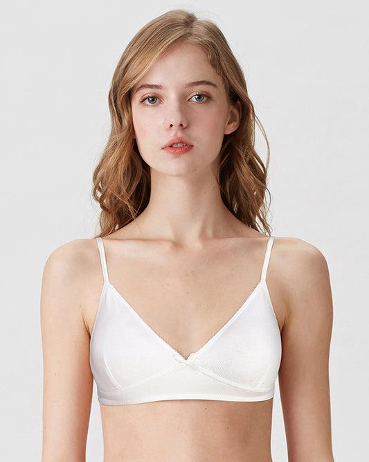 BLS - Abroud Non Padded Cotton Teen Bra - White