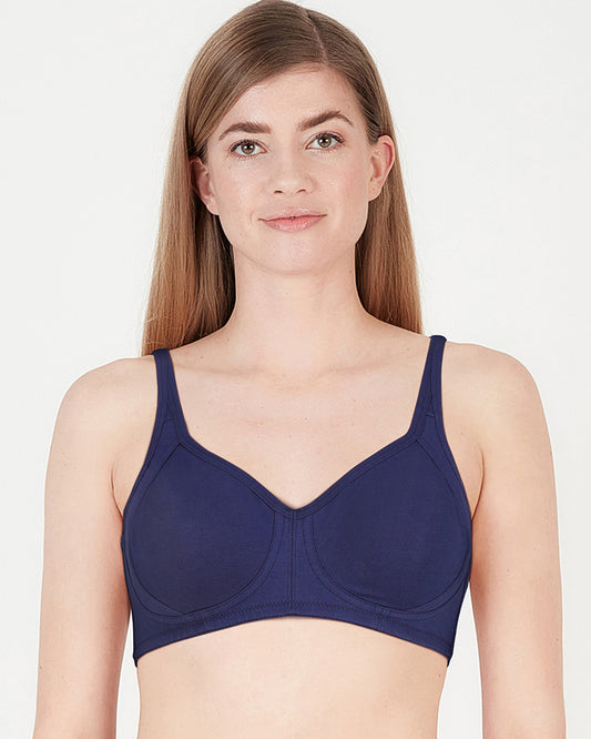 BLS - Calantha Non Wired And Non Padded Cotton Bra - Navy Blue