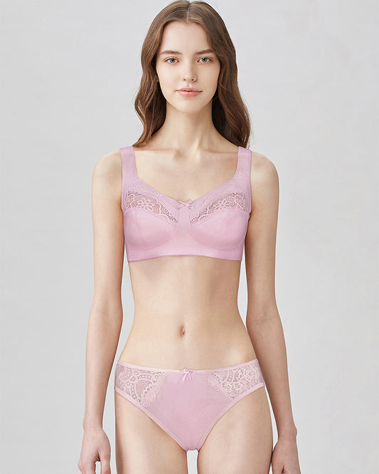 BLS - Cece Non Wired And Non Padded Cotton Bra - Pink