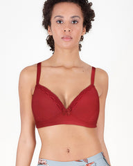 BLS - Clarie Non Wired And Padded Bra - Burgundy