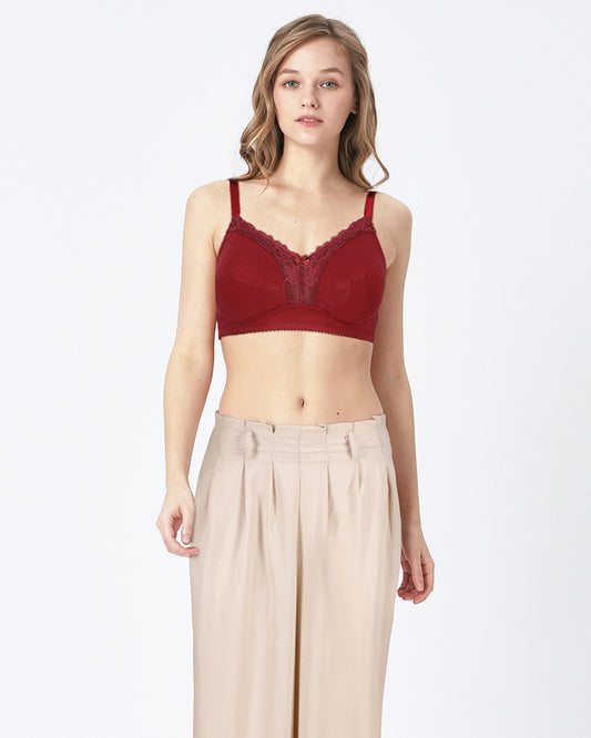 BLS - Colette Non Wired And Non Padded Cotton Bra - Burgundy