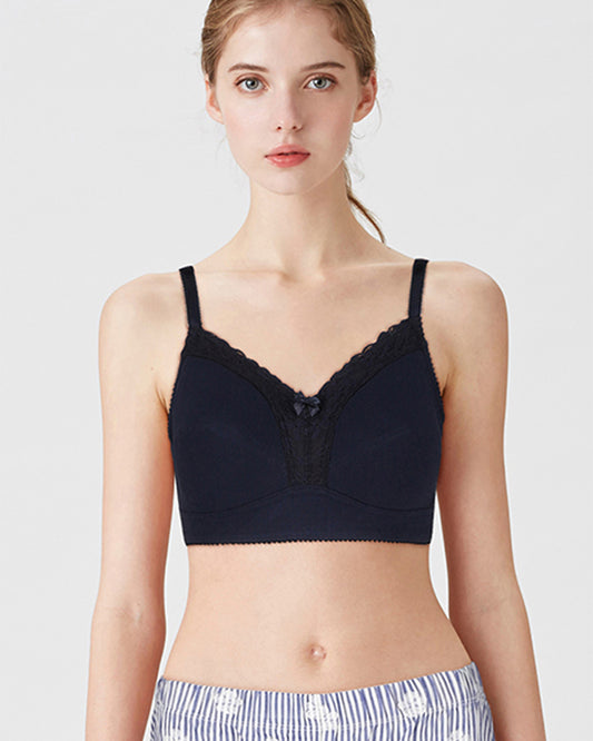 BLS - Colette Non Wired And Non Padded Cotton Bra - Navy Blue