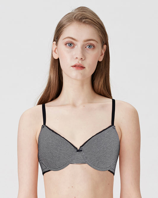 BLS - Colo Wired And Padded Cotton Bra - YD Black