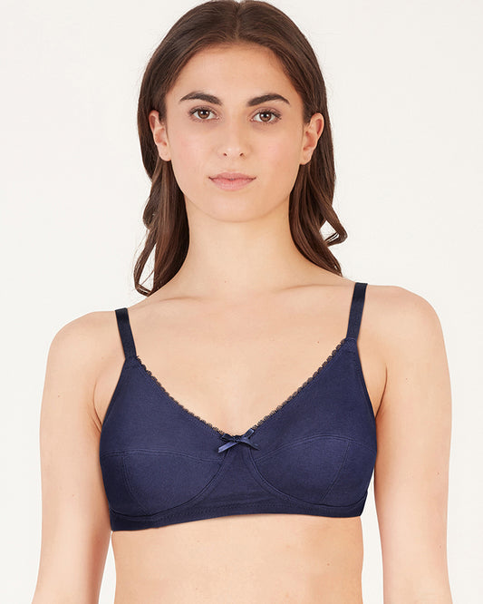 BLS - Cora Non wired And Non Padded Cotton Bra - Navy Blue