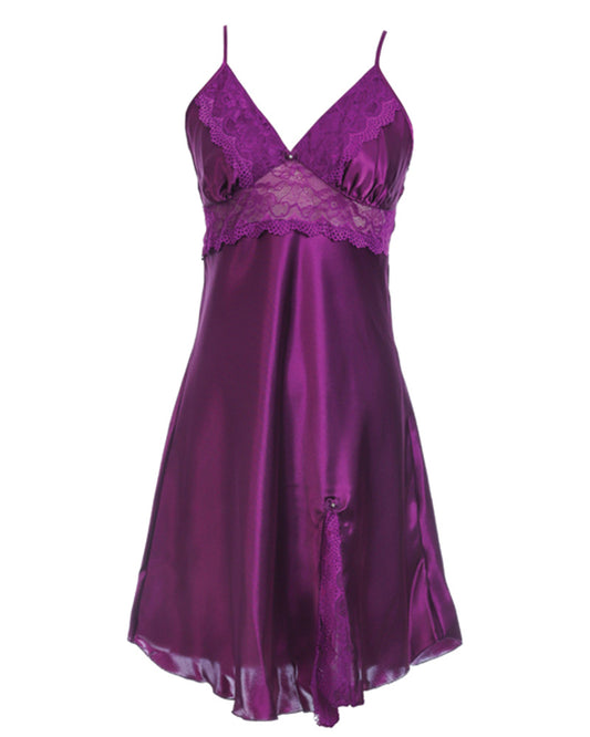 BLS - Heloise Silk And Chantilly Nighty - Purple