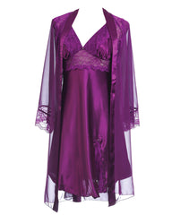 BLS - Heloise Silk And Chantilly Nighty - Purple