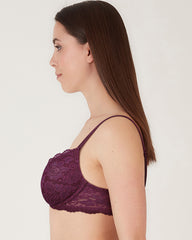 BLS - Passion Wired And Pushup Lace Bra - Berry