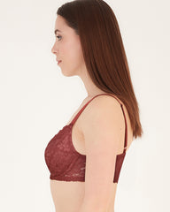 BLS - Passion Wired And Pushup Lace Bra - Cherry