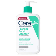 CeraVe Foaming Facial Cleanser For Normal to Oily Skin 16 FL OZ (473ml)