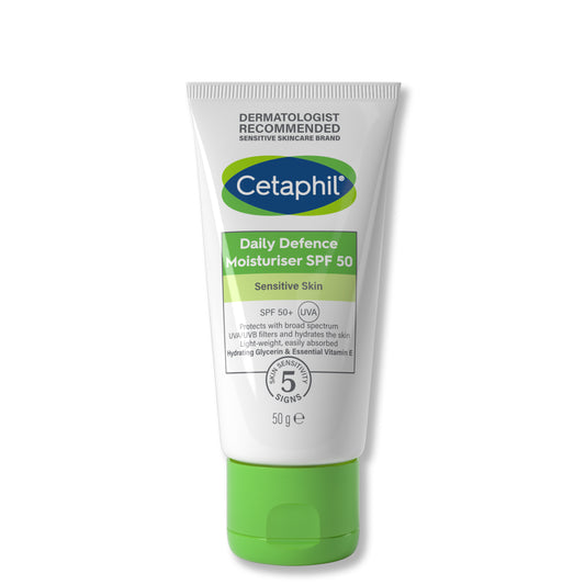 Cetaphil Daily Defense Face Moisturiser SPF 50 for Sensitive Skin  50g
