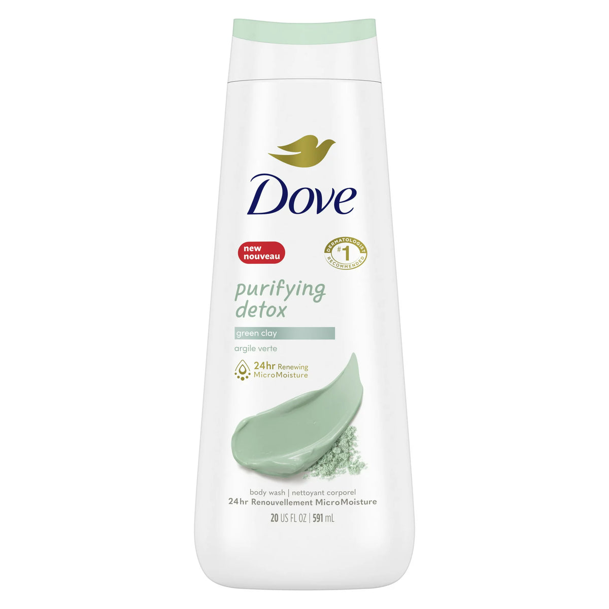 Dove USA Body Wash Purifying Detox Green Clay (591 ml)