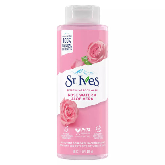 St.Ives Refreshing Body Wash Rose Water & Aloe Vera 22 Fl Oz / 650ml