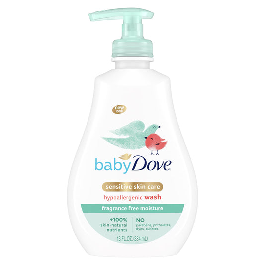 Baby Dove USA Fragrance Free Moisture Hypoallergenic Wash 13 Fl Oz (384ml)