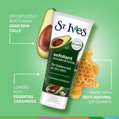 St. Ives Avocado & Honey Face Exfoliant For Balanced to Dry Skin