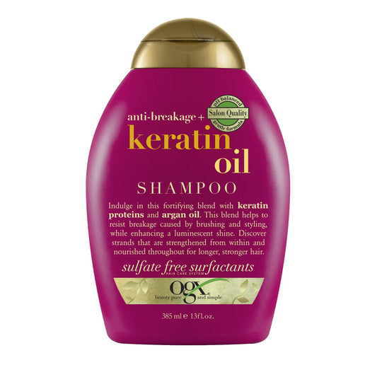 OGX Shampoo Anti Breakage + Keratin Oil (Sulfate Free) 13 Fl OZ (385 ml)