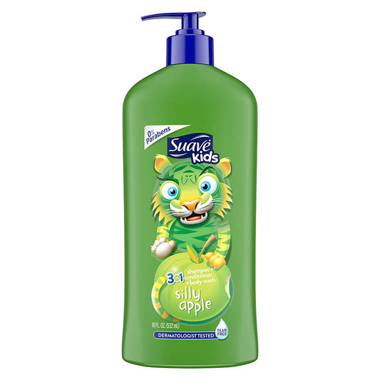 Suave Kids U.S.A Silly Apple 3-in-1 Shampoo, Conditioner, Body Wash 532ml