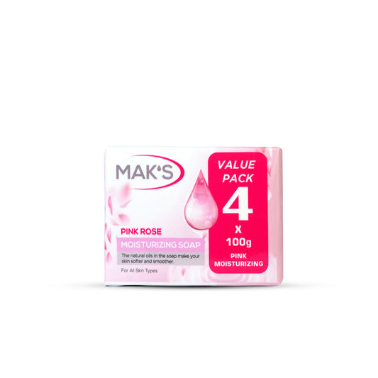 Mak῾S Pink Rose Moisturizing Soap 100g x 4 Value Pack