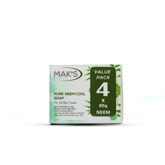 Mak῾S Pure Neem Cool Soap 85g x 4 Value Pack